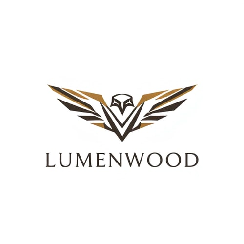 AI Design for LUMENWOOD Falcon Motif: Design SpecificationsPlease choose one specific option from each category to define the exact visual style of your secondary brand mark:Rendering Style:Geometric/Faceted: Composed entirely of sharp angles and triangles, suggesting a metallic, diamond-cut surface or a single light-reflecting facet.Minimalist/Line Art: Uses the fewest possible continuous lines to depict the soaring silhouette or the hook of the beak, emphasizing speed and purity of form.(Your Choice Here):Symbol Focus:The Sharp V (Wings): Focuses solely on the iconic, upward V-shape of the wings in flight, symbolizing upward movement and light breaking through.The Head Profile: Focuses on the sharp, hooked beak and intense brow, symbolizing precision and focused vision.The Talon: A highly abstract, geometric representation of the claw, symbolizing the brand's firm grip on quality and strength.(Your Choice Here):Mood/Aesthetic:Fast/Dynamic: Conveying motion, speed, and immediate, forward energy.Stoic/Premium: Symmetrical, balanced, and serene, conveying inherent, timeless quality and authority.(Your Choice Here):Key Connection to Brand:Lumen: The design uses negative space or radiating lines within the geometry to mimic light or brilliance.Wood: The design uses layered or overlapping shapes to suggest the architectural strength and texture of wood grain.