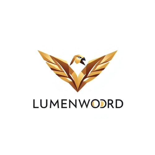 AI Design for LUMENWOOD Falcon Motif: Design SpecificationsPlease choose one specific option from each category to define the exact visual style of your secondary brand mark:Rendering Style:Geometric/Faceted: Composed entirely of sharp angles and triangles, suggesting a metallic, diamond-cut surface or a single light-reflecting facet.Minimalist/Line Art: Uses the fewest possible continuous lines to depict the soaring silhouette or the hook of the beak, emphasizing speed and purity of form.(Your Choice Here):Symbol Focus:The Sharp V (Wings): Focuses solely on the iconic, upward V-shape of the wings in flight, symbolizing upward movement and light breaking through.The Head Profile: Focuses on the sharp, hooked beak and intense brow, symbolizing precision and focused vision.The Talon: A highly abstract, geometric representation of the claw, symbolizing the brand's firm grip on quality and strength.(Your Choice Here):Mood/Aesthetic:Fast/Dynamic: Conveying motion, speed, and immediate, forward energy.Stoic/Premium: Symmetrical, balanced, and serene, conveying inherent, timeless quality and authority.(Your Choice Here):Key Connection to Brand:Lumen: The design uses negative space or radiating lines within the geometry to mimic light or brilliance.Wood: The design uses layered or overlapping shapes to suggest the architectural strength and texture of wood grain.