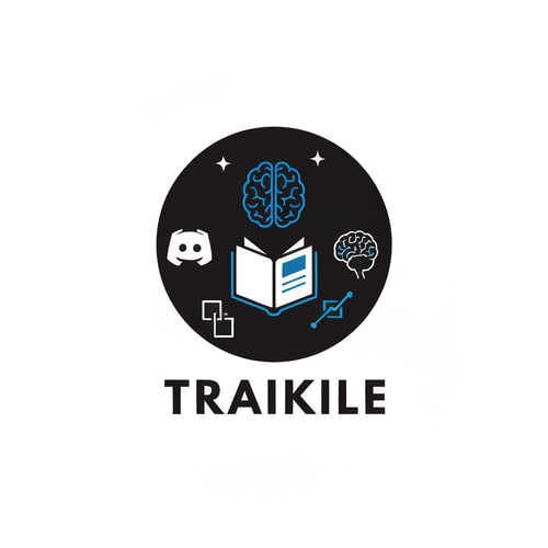 AI Design for creer moi un logo pour un server discord baser sur l'amelioration de soi et le developpement personnel avec ub style simpliste plus noir et bleu et style compet tres simpliste mais style trakile