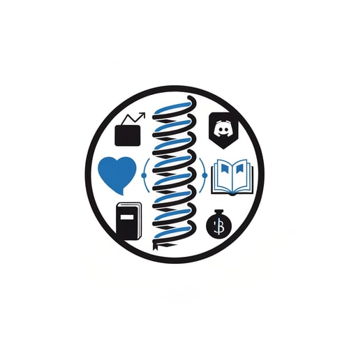 AI Design for creer moi un logo pour un server discord baser sur l'amelioration de soi et le developpement personnel avec ub style simpliste plus noir et bleu et style compet tres simpliste mais style trakile