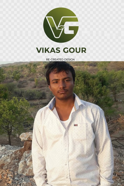 AI Design for vikas gour uf VG name se logo re -create design  and description