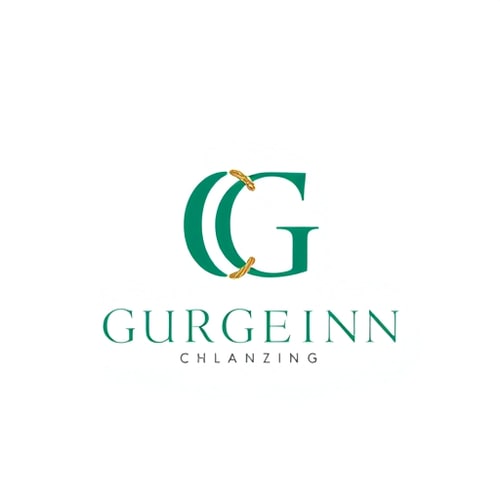 AI Design for Luxury monogram logo combining the letters C and G, designed so the shapes also form the letters N and T within the structure. The letters should be connected with a rope or ribbon effect to symbolize gifting and wrapping. Elegant, minimal, vector style, with premium colors like emerald green and gold