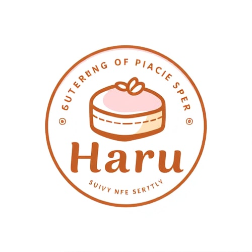 AI Design for A pastry logo with Haru means spring, classic logo