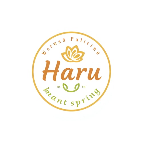 AI Design for A pastry logo with Haru means spring, classic logo