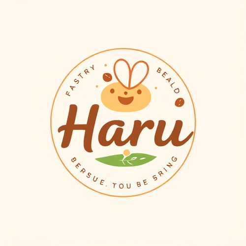 AI Design for A pastry logo with Haru means spring,