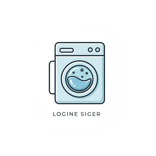 AI Design for washingmachine of logo icone