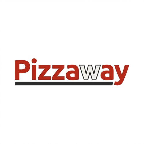 AI Design for A clean, modern wordmark logo design for a pizza restaurant named "Pizzaway" — Centered, simple composition emphasizing typography and readability — Deep tomato red, mozzarella white, and charcoal black accents — Studio lighting, high contrast, clean, professional mood — Modern vector graphic, minimalist design, bold sans-serif typeface — Generate a 2D graphic optimized for branding use; keep text/logos/labels EXACTLY unchanged; no rewriting, redrawing, correcting, or adding any text; Required text: "Pizzaway" — Pure white background.