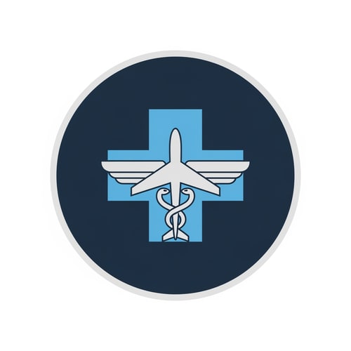 AI Design for Flyhealth logo a unique airplan symbol round only logo not use text
