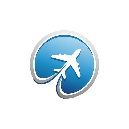 AI Design for Flyhealth logo a unique airplan symbol round only logo not use text