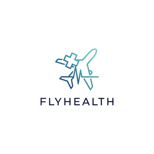 AI Design for Flyhealth logo a unique airplan symbol only logo not use text