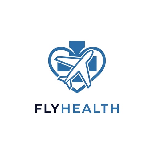 AI Design for Flyhealth logo a unique airplan symbol only logo not use text