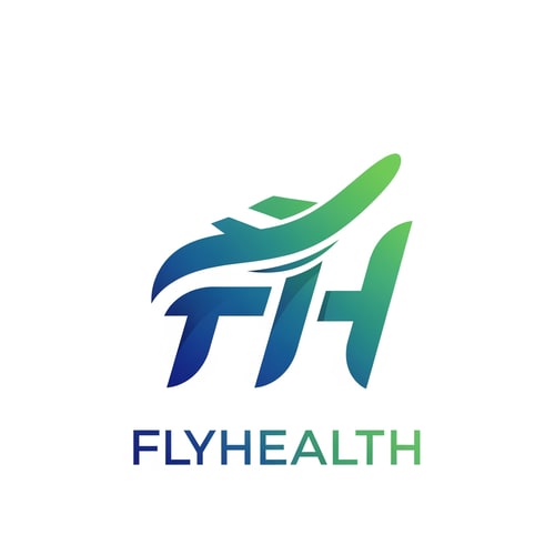 AI Design for Flyhealth logo a unique airplan symbol only logo not use text