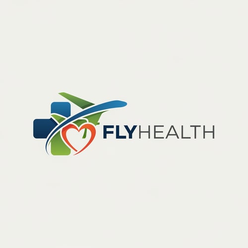 AI Design for Flyhealth logo a unique airplan symbol