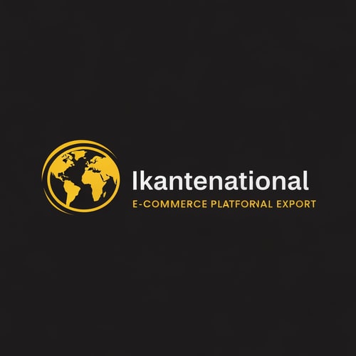 AI Design for create a logo of Ecommerce + export name is ikainternational color is dark yellow black