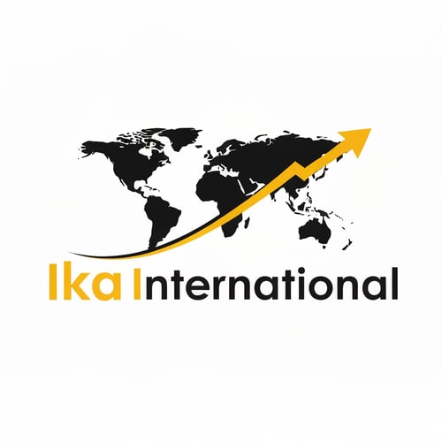 AI Design for create a logo of Ecommerce + export name is ikainternational color is dark yellow black