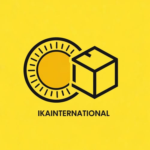 AI Design for create a logo of Ecommerce + export name is ikainternational color is dark yellow black