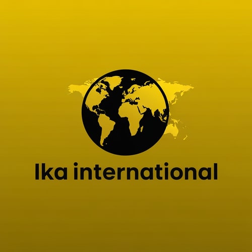 AI Design for create a logo of Ecommerce + export name is ikainternational color is dark yellow black