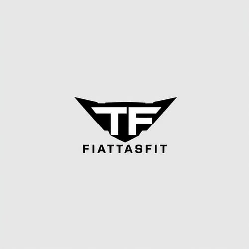 AI Design for a plane minimilist vector black logo with theme ofa gym for mu brand team fit logo should include two letters TF