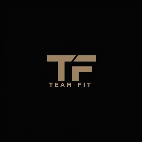 AI Design for vector black logo with theme of a gym for my brand team fit logo should include two letters TF . minimilist simple only letters no words  and add simple minimlist add dumble vector on  sides make short and simple minimilist logo