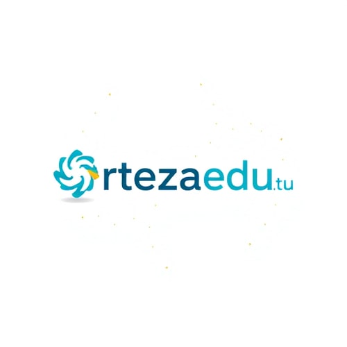 AI Design for Minimalist for an educational technology company named "Ertezaedu.com": Abstract representation of knowledge growth and connection, with a focus on digital learning pathways, Teal, blue, and subtle gold, Clean and modern sans-serif font with a slightly rounded edge, Inspired by data visualization and geometric patterns, Smooth gradients and subtle glowing effects, White background.