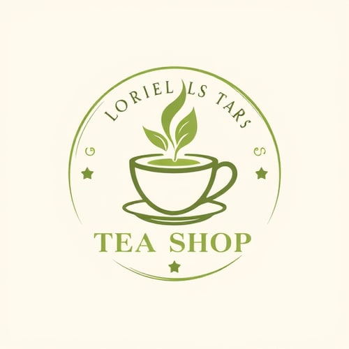 AI Design for tea shop logo with tea