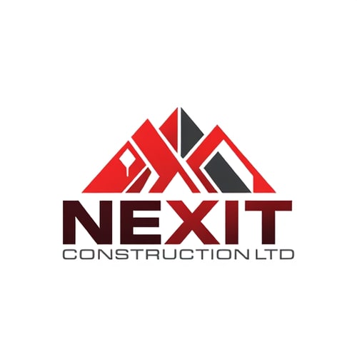 AI Design for NEXIT CONSTRUCTION LTD CIVIL WORK BUILDING AND CONSTRUCTION RELIABILITY AND EXCELLENCE RED AND WHITEMAKING A GOOD DESIGNS OR LOGO