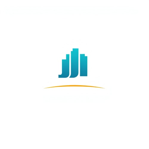 AI Design for A logo design featuring the word "JJ Infra" set in a clean, modern sans-serif typeface in small size . The "J" in "JJ Infra" subtly transforms into meaningful symbol for buildings and construction, suggesting growth and progress, with a gentle gradient of teal to dark blue. Beneath the logo, a thin, horizontal line in gold adds a touch of sophistication, Above the word 'JJ Infra' create unique bold symbol for budlings and constructions  and infrastructure that specify to the construction business ,while the background is a crisp white, ensuring readability and a professional feel. The overall design is minimalist yet impactful, embodying trust and forward momentum for a performance-driven brand. The symbol should have Hidden D letter in it