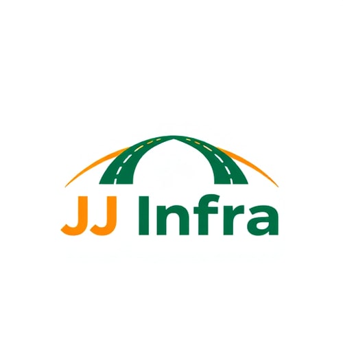AI Design for Create a flat vector, illustrative-style wordmark logo design for a construction and infrastructure business named 'JJ Infra', where the double J's are designed as interconnected road or bridge segments with the hidden capital D seamlessly integrated as a curved overpass connecting the two J structures. Use deep forest green for stability and bright amber for progress, representing sustainable infrastructure development against a white background. Do not show any realistic photo detail shading.