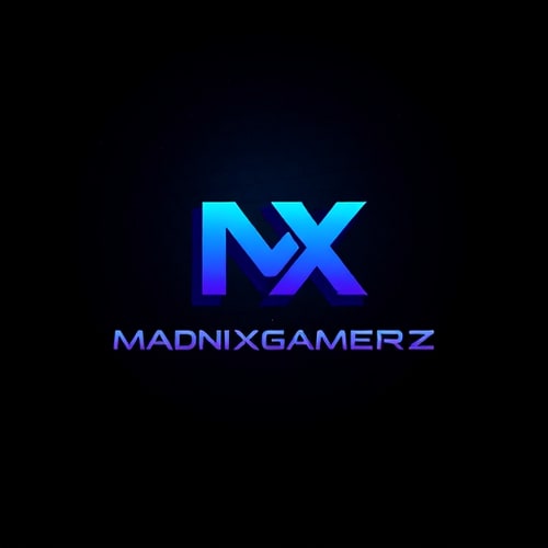 AI Design for Minimalist logo for a gaming brand named "MadniXGamerz": Abstract geometric shapes and a stylized "MX" monogram, Electric blue, deep purple, and black, Sharp, modern sans-serif font. Design inspired by futuristic tech and abstract art, with clean lines and subtle gradients, incorporating a subtle glow effect on the "MX" element, on a dark, subtle textured background.
