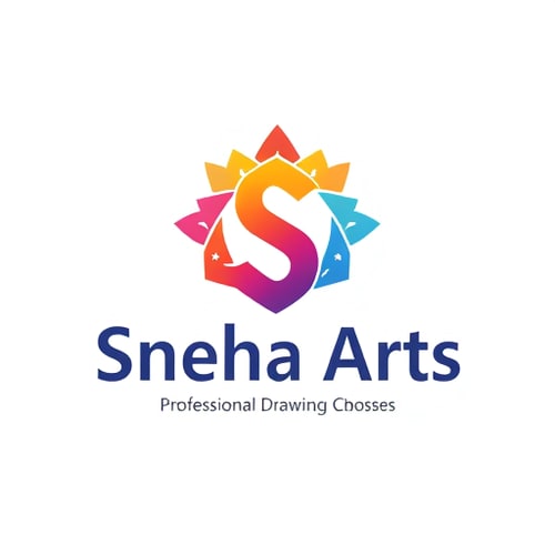 AI Design for give me professional logo for Sneha Arts. its used for professional drawing class . 4k resolution 2 color logo