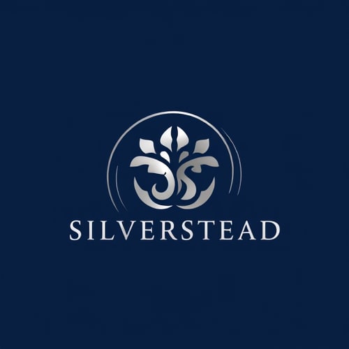 AI Design for silverstead advisory company logo colors would be silver and navy blue, maybe circular or something formal and smart it's a finance company