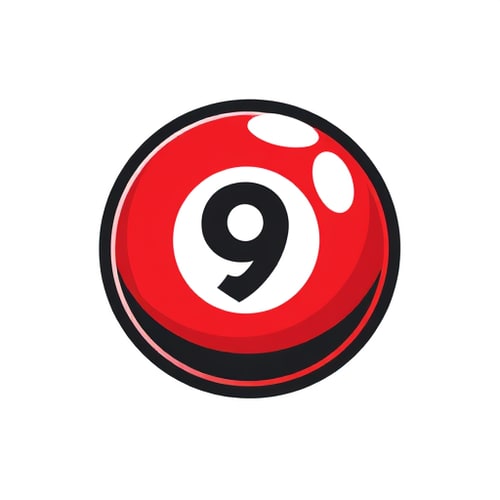 AI Design for Create an ball pool logo but with a 9 inside make it useable for a clothing brand