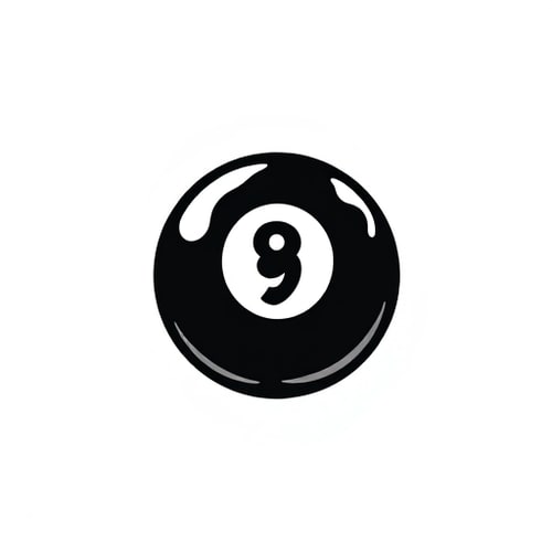 AI Design for Create an 8 ball pool logo but with a 9 inside make it useable for a clothing brand