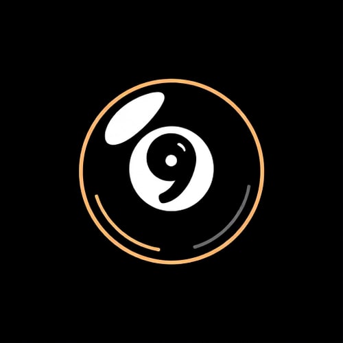AI Design for Create an 8 ball pool logo but with a 9 inside make it useable for a clothing brand