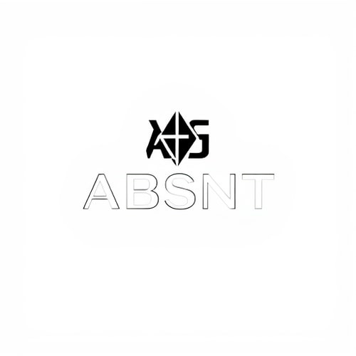 AI Design for Make a monogram with the name ABSNT use black and white