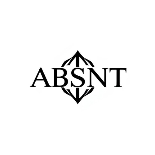 AI Design for Make a monogram with the name ABSNT use black and white