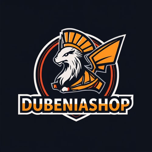 AI Design for I want to create a logo for the "DUBENIASHOP" try to create a pokemon merged with julius caesar