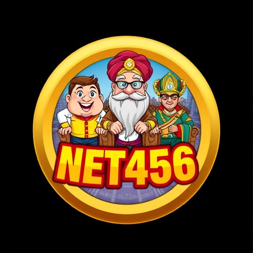 AI Design for Design a stunning, professional 3D cartoon-style logo for a YouTube channel named 'Cartoon NET456'. The logo should be inside a golden circular frame with the channel name written in large, bold, and vibrant letters. Inside the circle, include colorful and fun cartoon characters: a chubby and funny man, a wise old man with a royal turban, and a modern Indian soldier sitting on majestic thrones. The background should feature a hint of a futuristic, colorful cityscape. The entire design should be bright, eye-catching, and rendered in ultra-high-quality 8K cartoon style, perfect for a YouTube profile logo."Logo Design:
