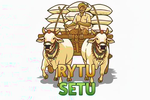 AI Design for remove the hals rectangle.give RYTU font gold color and SETU the green color.both font colors should be gradient.remove agritech App