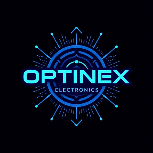 AI Design for a electronics all that use in use like toys unique products and look like aesthetic name is OPTINEX ELECTRONICS