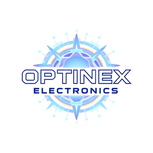 AI Design for a electronics all that use in use like toys unique products and look like aesthetic name is OPTINEX ELECTRONICS