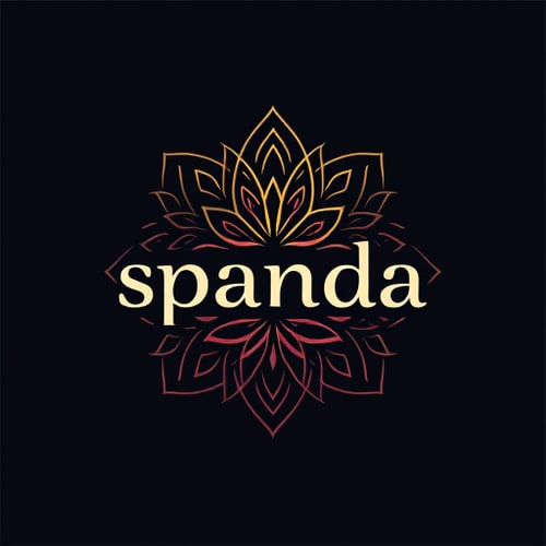 AI Design for create a logo. name:spanda harmony. spanda means creative vibration, devine pulsation. the source