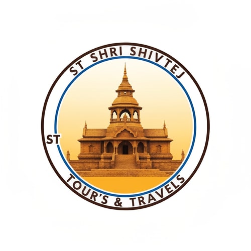 AI Design for ST SHRI SHIVTEJ TOUR'S & TRAVELS ,round shape in text shree shivtej up side & tour's & travels dowun side