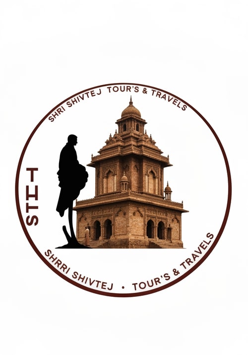 AI Design for ST SHRI SHIVTEJ TOUR'S & TRAVELS ,round shape in text shree shivtej up side & tour's & travels dowun side