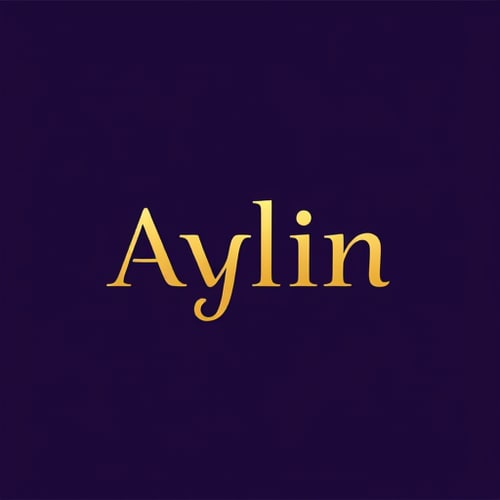 AI Design for i need simple logo name Aylin color: purple and gold