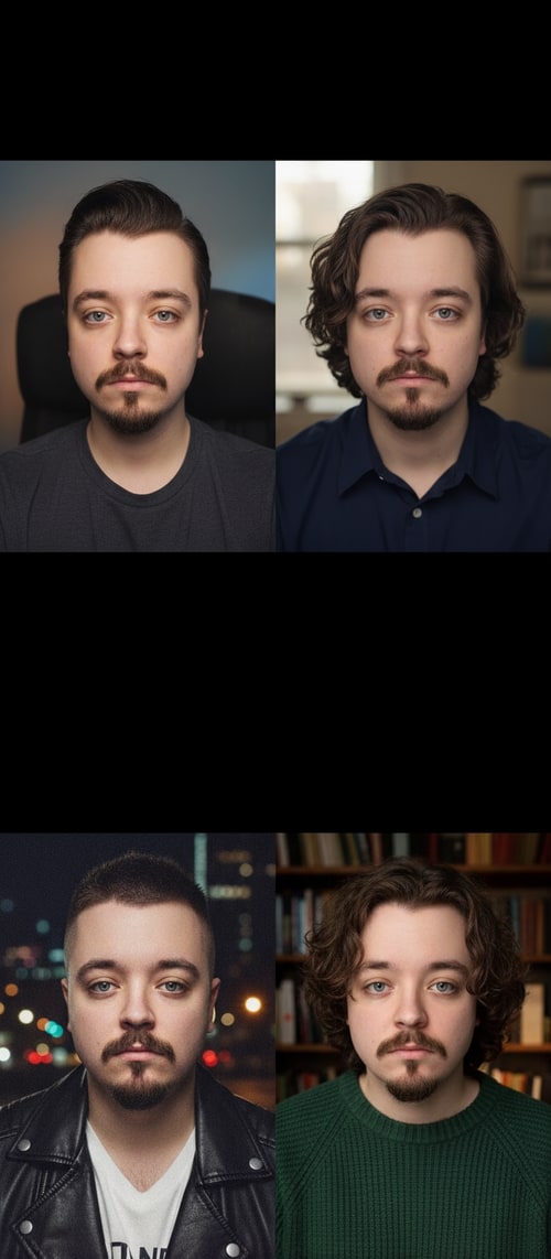 AI Design for more variations, also make him look a bit skinnier and give him some more hairstyles?