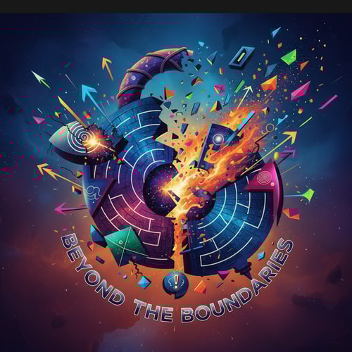 AI Design for make a theme based logo theme is 'beyond the boundareis' like this image