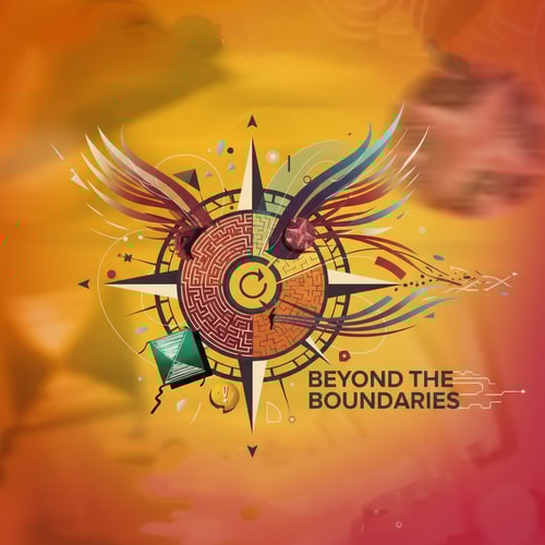 AI Design for beyond the bounderies' make a theme based logo like this image mo lock image