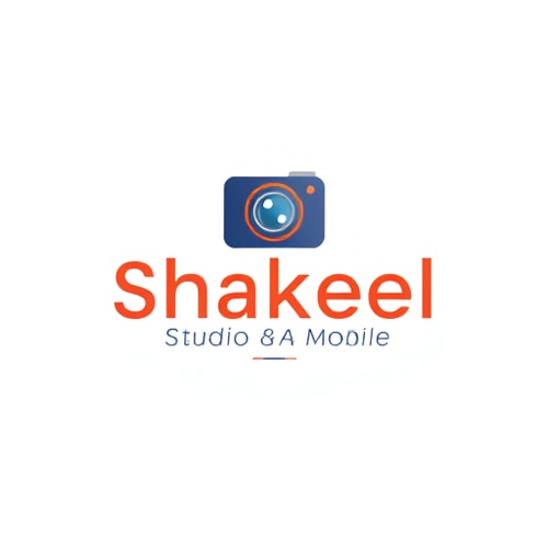 AI Design for Shakeel Studio & Mobile logo with camera icon fancy logo generate