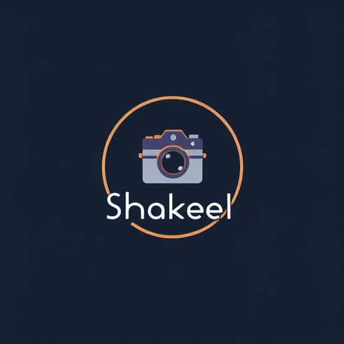 AI Design for Shakeel Studio & Mobile logo with camera icon fancy logo generate in circle